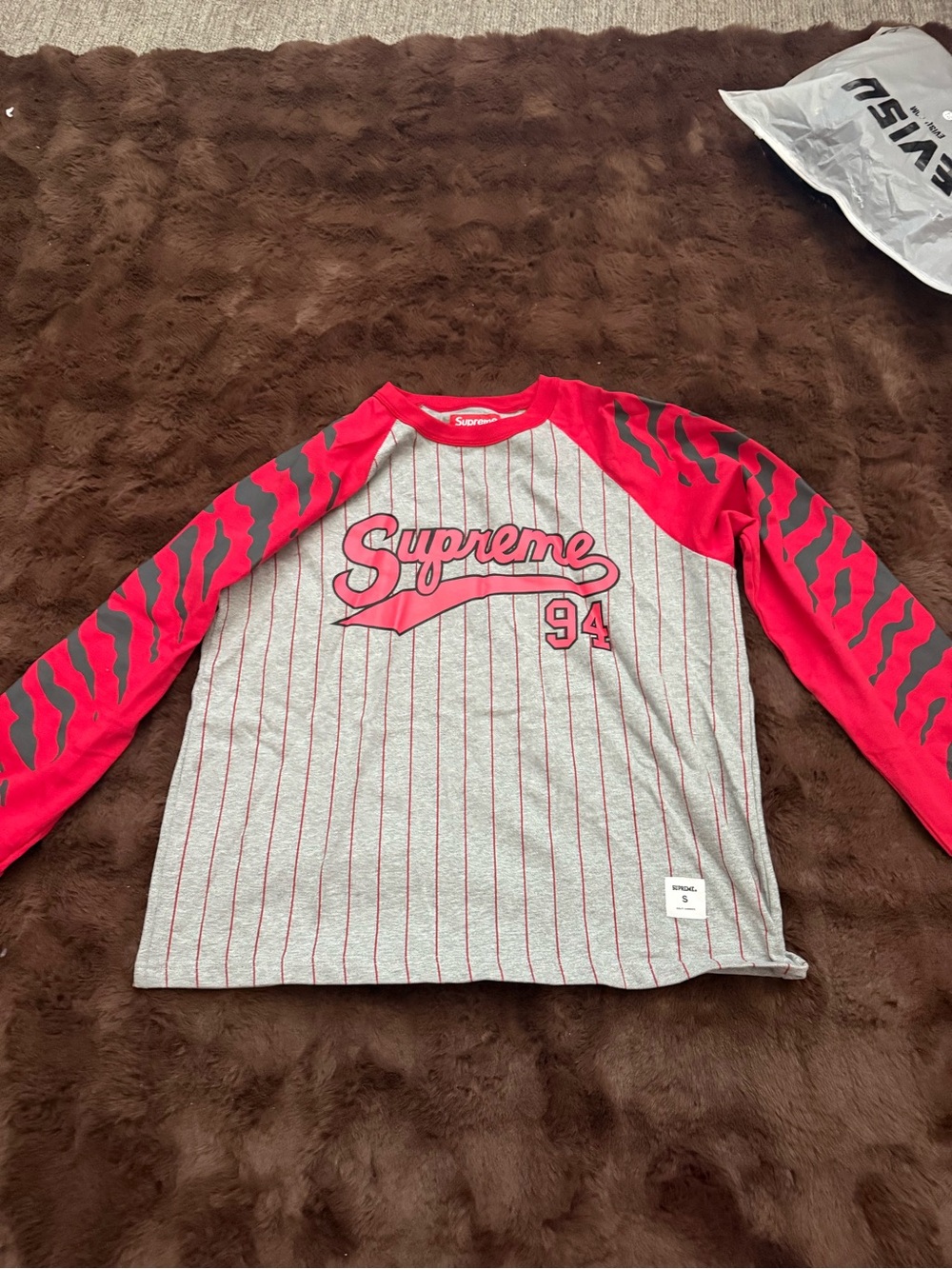 Supreme Tiger Raglan Red & Gray long sleeve